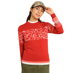 キャロウェイ(CALLAWAY)(レディース)ゴルフウェア フラワージャカード 長袖 クルーネックニット C23218200-1100