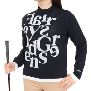 ビバハート(VIVA HEART)(レディース)ゴルフウェア タイポグラフィジャカードニット 012-19910