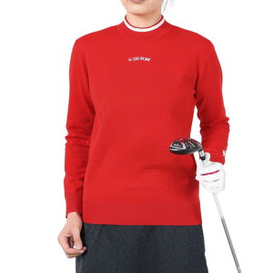 ルコックスポルティフ(lecoqsportif)(レディース)ゴルフウェア 長袖 モックネック セーター LG5SST80L RD00