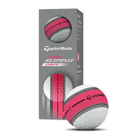 テーラーメイド（TAYLORMADE）（メンズ、レディース）ゴルフボール ツアーレスポンス ストライプ ピンク 25 TR Stripe PNK 3b スリーブ(3個入り)