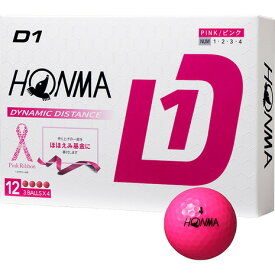 本間ゴルフ（HONMA）（メンズ、レディース）ゴルフボール D1 2024年モデル BT2401 PK ダース(12個入り)