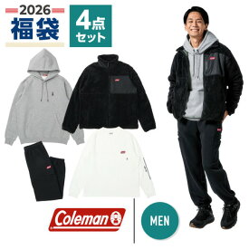 【12/11 01:59まで 全商品最大P10倍 要エントリー】コールマン（Coleman）（メンズ）2026年新春福袋 アウトドア メンズ 4点セット ボアフリースジャケット スウェットパーカー スウェットパンツ 長袖Tシャツ