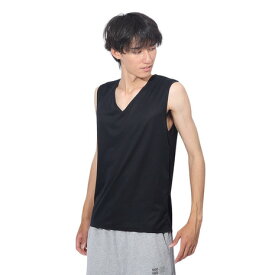 クー（Coo.）（メンズ）ドライプラス Vネック ノースリーブアンダーシャツ 891CO4GC0003 BLK 吸汗 速乾
