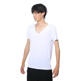 クー（Coo.）（メンズ）ドライプラスクール 半袖Vネックシャツ 891CO4GC0007 WHT 冷感