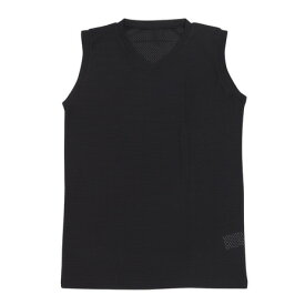 クー（Coo.）（メンズ）ドライプラス メッシュ Vネック ノースリーブアンダーシャツ 891CO4GC0016 BLK 吸汗 速乾