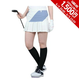 【1,500円OFFクーポン 6/5限定 2万円以上購入】デサントゴルフ（DESCENTEGOLF）（レディース）ゴルフウェア 4WAYストレッチ 切替プリーツスカート DGWSJE04 WH00