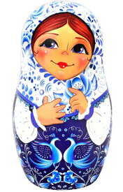 「マトリョーシカ」缶入りセイロン紅茶（茶葉）（グジェリ風)/Чай "Матрёшка" (в стиле Гжель)