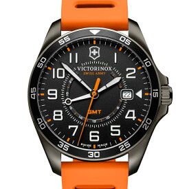 【公式限定レビュー特典あり】ビクトリノックス VICTORINOX FieldForce フィールドフォース スポーツ GMT ブラック【正規品 5年保証】時計 腕時計 メンズ 防水 ブランド おしゃれ かっこいい ギフト プレゼント 男性 誕生日 彼氏 ラバー バンド ストラップ オレンジ 241897