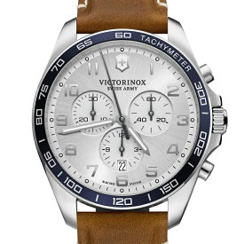 【公式限定レビュー特典あり】ビクトリノックス VICTORINOX フィールドフォース クラシッククロノ シルバーホワイト【正規品 5年保証】時計 腕時計 メンズ ブランド 防水 おしゃれ かっこいい クロノグラフ ビジネス カジュアル スーツ レザー 革 バンド 241900 fieldforce