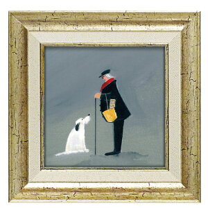 ジェニファー ヴェルニー = フランクス ノット ベギング JV-04508 アートフレーム アート 絵画 犬 紳士 ドッグ 人物画 イギリス