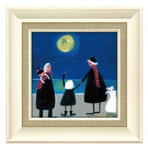 ジェニファー ヴェルニー = フランクス ムーン マジカル JV-04514 アートフレーム アート 絵画 犬 家族 ドッグ 人物画 イギリス