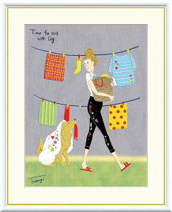 絵画 アート フレーム 山田つむぎ ランドリー 送料無料 J3-N007 F8 F6 F4 名画 複製 額 美術印刷 10年間品質保証 高精細 高品質