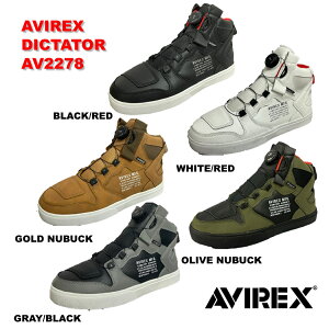ABbNX AVIREX fBNeC^[ DICTATOR AV2278 TCY23cm`29cm J[FBLACK/REDAWHITE/REDAGOLDNUBUCKAOLIVENUBUCKAGRAY/BLACK _Ct[bNVXe
