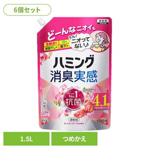 【6個セット】ハミング消臭実感 ローズ&フローラルの香り つめかえ用 1.5L 花王 ハミング 柔軟剤 消臭 詰替え用 柔軟剤 部屋干し 柔軟 剤 柔軟剤 消臭実感 柔軟剤 詰め替え 部屋干し 柔軟剤 ニ
