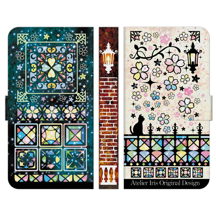 楽天市場 Rakuten Mini 手帳型 スマホ ケース カバー 桜レトロデザイン カラフル アトリエアイリス 猫 かわいい おしゃれ 桜 花 デザイン レトロ クローバー デザイナーズ 楽天ミニ 楽天モバイル 折りたたみ スタンド Android Au Docomo Softbank アンドロイド エーユー
