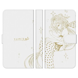 Rakuten Mini 手帳型 スマホ ケース カバー 人魚 2 SHO(sumika) sho syow sumika ファンタジー イラスト キャラクター おしゃれ エスニック フォークロア 模様 柄 女の子 楽天ミニ 楽天モバイル 折りたたみ スタンド Android au docomo softbank アンドロイド エーユー