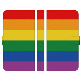 AQUOS sense3 lite SH-02M SHV45 SH-RM12 手帳型 スマホ ケース カバ レインボー カラー 虹色 シンプル 7色 lgbt フラッグ アクオス センス センス3 センス3ライト スマートフォン スマホケース スマートフォンケース スマフォケース Android アンドロイド カバー au docomo