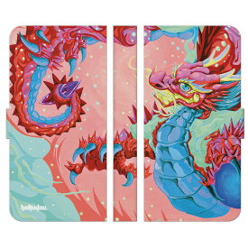 ZTE Libero 5G II 手帳型 スマホ ケース カバー Pinky Dragon（R） 白道 Hakudou. hakudou 龍 現代アート イラスト デザイナーズ ゼット ティーイー リベロ ファイブジー マークツー 折りたたみ スタンド 手帳 スマートフォンケース スマフォケース Android au docomo