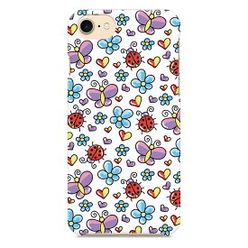 Xperia XZ2 Compact / SO-05K ケース カバー 花柄 てんとう虫 18 テントウ虫柄 テントウムシ 花 ファンシー イラスト かわいい ポップ 雑貨 スマートフォン スマホケース スマートフォンケース スマフォケース Android アンドロイド ハードケース ケースカバー ペアルック