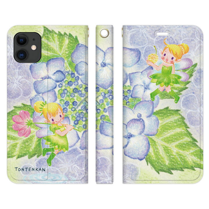 楽天市場 ベルトなし Iphone 11 Pro Max 手帳型 ケース カバー あじさいで遊ぶ妖精 Tontenkan かわいい 色鉛筆 絵本 ほのぼの あじさい 紫陽花 アジサイ 花 妖精 梅雨 帯なし ベルト無し 折りたたみ カード入れ ポケット 11promax Iphone11promax アイフォン アイホン