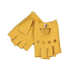 革手袋 半指グローブ メンズ サイクルグローブ 鹿革 指切り バイクグローブ 夏用 レザー 革 ディアスキン オープンフィンガー グローブ 本革 自転車