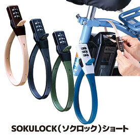 【送料無料】【メール便】 自転車のバッテリーとヘルメットの防犯に適した長さのバンドロック ヘルメットホルダー 自転車 ヘルメットロック 鍵 錠 バッテリー ワイヤーロック 防犯 盗難防止 対策 kawasumi カワスミ ●SOKULOCK（ソクロック）ショート SL-02