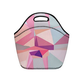 幾何学模様 ピンク パープル(ランチバッグ) ランチバッグ ユニセックス バッグ 全て かわいい パープル おしゃれ パステルカラー 松浦はれ