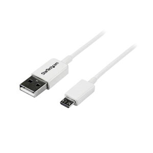 StarTech.com microUSB2.0�P�[�u�� 1m A�i�I�X�j-microB�i�I�X�j �z���C�g USBPAUB1MW1�{
