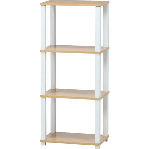 4段ラック NA×WH ナチュラル×ホワイト 組立品【代引不可】