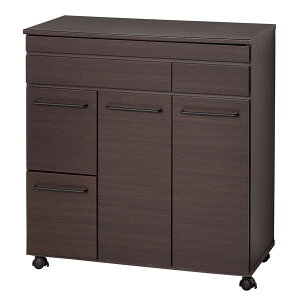 スライド棚付きダストボックス4D ブラウン 組立式【代引不可】