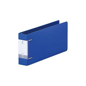 (業務用10セット) LIHITLAB D型リングファイル 【統一伝票サイズ】 G2239-8 青