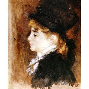 世界の名画シリーズ、プリハード複製画 ピエール・オーギュスト・ルノアール作 「モデルの肖像」(額縁付)【代引不可】
