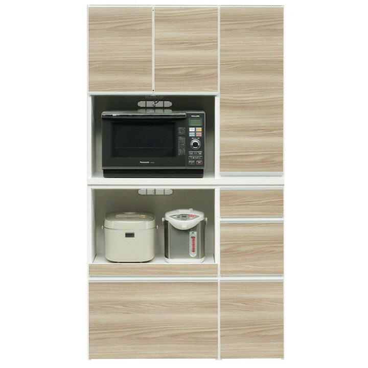 楽天市場】レンジ台 キッチン収納 幅100cm ブラウン 木目調 2口 