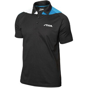 STIGA（スティガ） 卓球ユニフォーム PACIFIC SHIRT パシフィックシャツ ブラック×ブルー S 送料込！