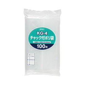 (まとめ) ジャパックス チャック付ポリ袋 ヨコ280×タテ400×厚み0.04mm KG-4 1パック(100枚) 【×5セット】