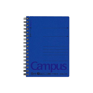 (まとめ)コクヨ キャンパスツインリングノート(色厚表紙)A6 A罫 50枚 青 ス-T158A-B 1セット(5冊)【×5セット】