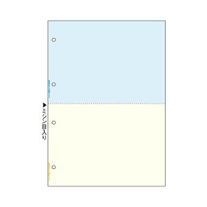 ヒサゴマルチプリンタ帳票(FSC森林認証紙) A4 カラー 2面(ブルー/クリーム) 4穴 FSC2011W1箱(2400枚)
