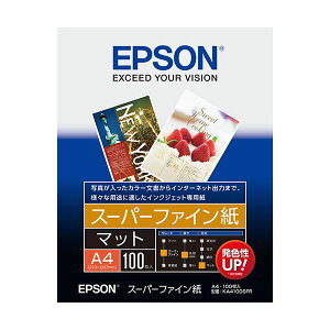 (まとめ) エプソン EPSON スーパーファイン紙 A4 KA4100SFR 1冊（100枚） 【×10セット】