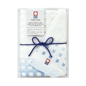 (まとめ)丸眞 今治タオルギフト 蒼海 1箱(1枚) 【×10セット】
