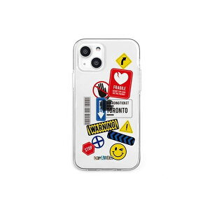 dparks �\�t�g�N���A�P�[�X for iPhone 13 mini TAG STICKER Warning DS21110i13MN
