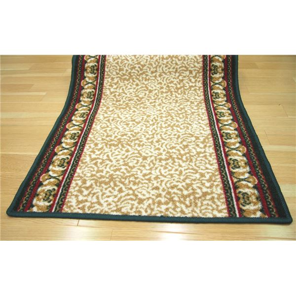楽天市場】ラグマット 絨毯 約67cm×440cm ベージュ 洗える 滑りにくい