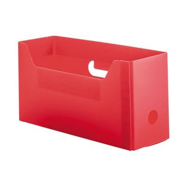 （まとめ）TANOSEE PP製ボックスファイル（組み立て式）A4ヨコ ショートサイズ レッド 1セット（10個）【×5セット】 送料無料！：生活雑貨のお店！Vie-UP