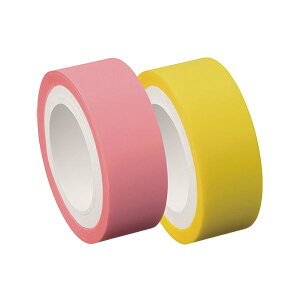 (まとめ)ヤマト メモック ロールテープフィルムタイプ つめかえ用 15mm幅 パステルピンク& イエロー RF-15H-6EN 1パック(2巻)【×20セット】