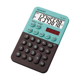 (まとめ) シャープ カラー・デザイン電卓 8桁ミニミニナイスサイズ グリーン系 EL-760R-GX 1台 【×10セット】