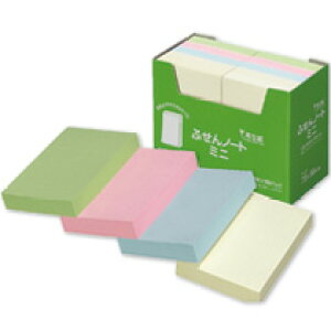 ふせん ノートミニ 75×50mm 4色 100枚×10冊入 P7550  送料込み!