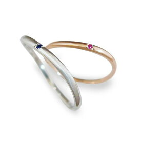 【刻印無料】ペアリング 刻印 名入れ Lovers&Ring ラバーズリングンクゴールド ホワイトゴールド10金ペアリング LSR0659RPK-SWG ペアリング ペア 指輪 ルビー サファイア アクセサリー ギフト 普段使い指輪 彼女 誕生日プレゼント 女性 母の日 ネックレス