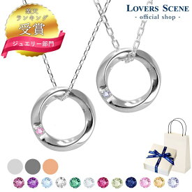 【楽天1位】選べる誕生石12色 ペア ネックレス ペアネックレス シルバー ネックレス ペアネックレス サークル ツイスト ペア ネックレス プレゼント カップル お揃い ギフト 記念日 彼女 プレゼント 誕生日 彼女 クリスマスプレゼント 女性
