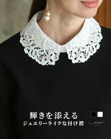 付け襟 40代 50代 60代 レディース ミセス レディースファッション 上品 きれいめ 婦人服 体型カバー 着回し ゆったり フリーサイズ お洒落 大人 輝きを添える　ジュエリーライクな付け襟 Vieo