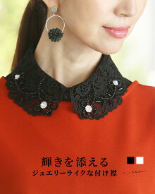 付け襟 40代 50代 60代 レディース ミセス レディースファッション 上品 きれいめ 婦人服 体型カバー 着回し ゆったり フリーサイズ お洒落 大人 輝きを添える　ジュエリーライクな付け襟 Vieo