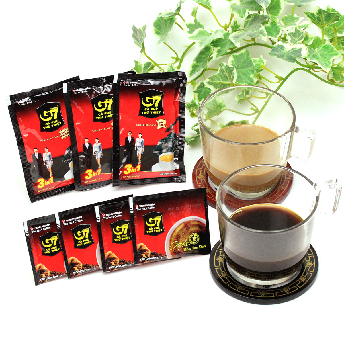 楽天市場】ベトナムコーヒー G7 2種お試し ブラック15袋+3in1 10袋 計